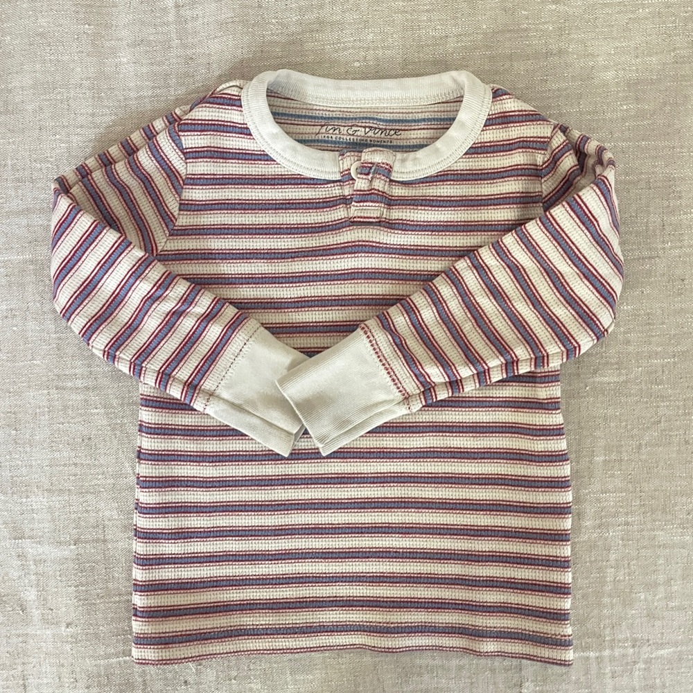 Fin & Vince Henley Ribbed Snap Up Up Longsleeve T-shirt